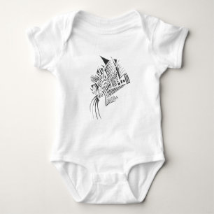 Columns Black White Abstract Tribal Tattoo Art Baby Bodysuit