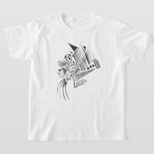 Columns Black White Abstract Tribal Tattoo Art T-Shirt