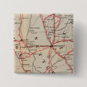 Colusa, Yolo, Napa, Butte, Yuba, Sutter, Solano 2 Inch Square Button