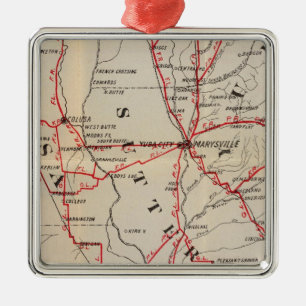 Colusa, Yolo, Napa, Butte, Yuba, Sutter, Solano Metal Ornament