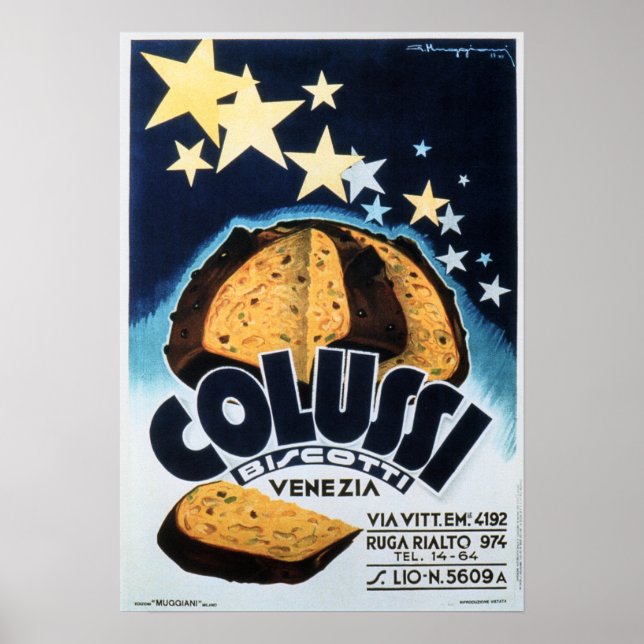 COLUSSI BISCOTTI VENEZIA Vintage Italian Poster (Front)