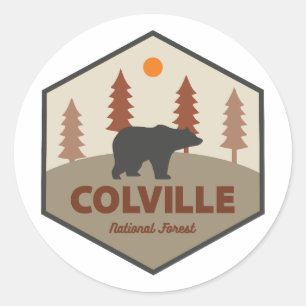 Colville National Forest Bear Classic Round Sticker