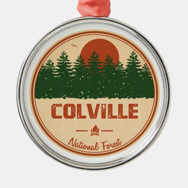 Colville National Forest Metal Ornament (Front)