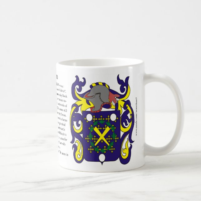 Colvin, the Origin, the Meaning and the Crest Mug (Right)