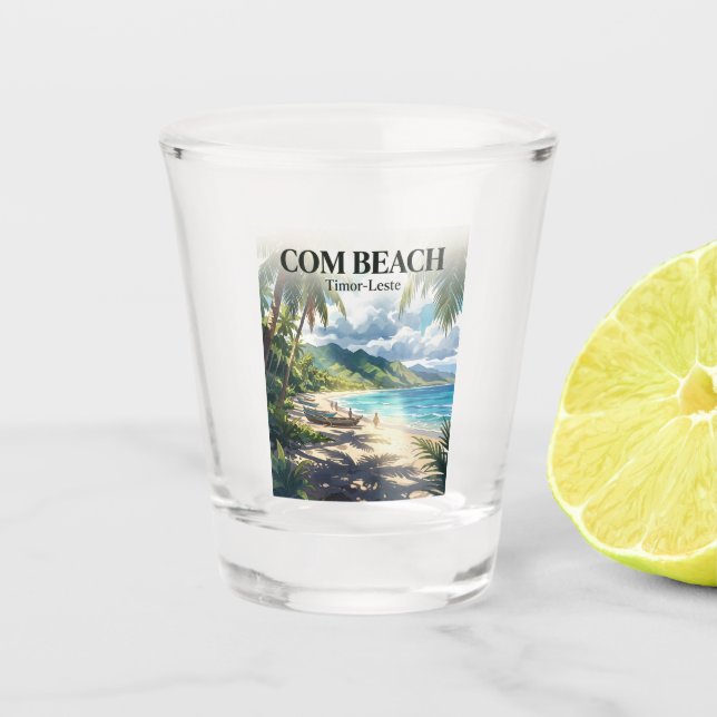 Com Beach, Com, Timor-Leste Timor-Leste Shot Glass (Front)