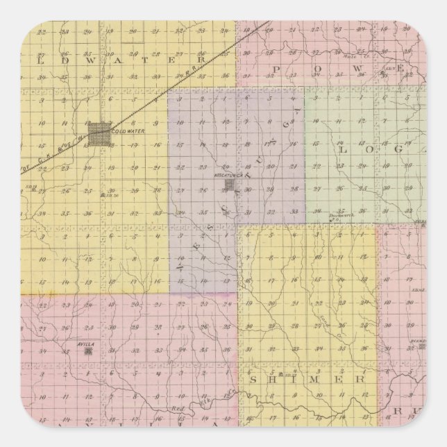 Comanche County, Kansas Square Sticker (Front)