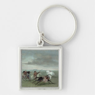 Comanche Feats of Martial Horsemanship, 1834 (oil Keychain