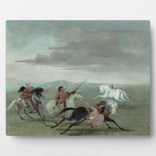Comanche Feats of Martial Horsemanship, 1834 (oil Plaque