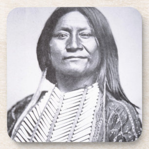 Comanche Tribesman, 1872 (b/w photo) Coaster