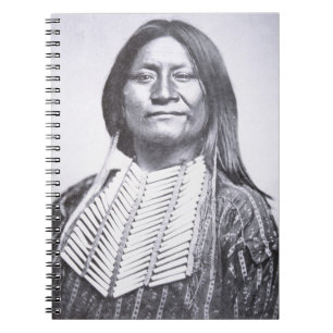 Comanche Tribesman, 1872 (b/w photo) Notebook