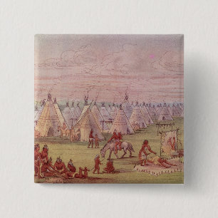 Comanchee Village 2 Inch Square Button