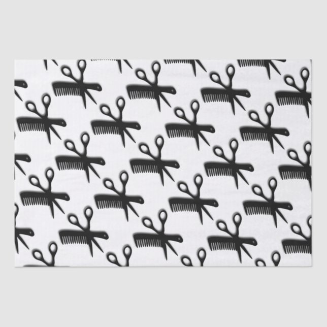 Comb and Scissors Design Tissue Paper (Front)