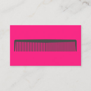 Comb Hair Stylist Hot Pink Business Card
