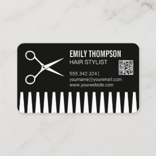 Comb   Hair Stylist   QR Code Business Card