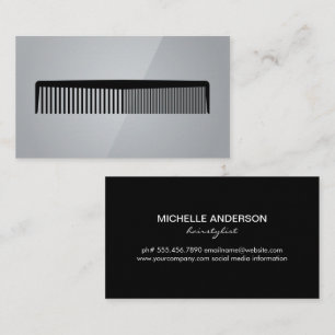 Comb Logo   Grey Black Business Card