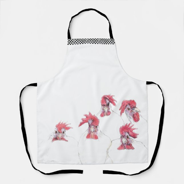 Comb Over For Chicken Dinner Black Strap Apron (Front)