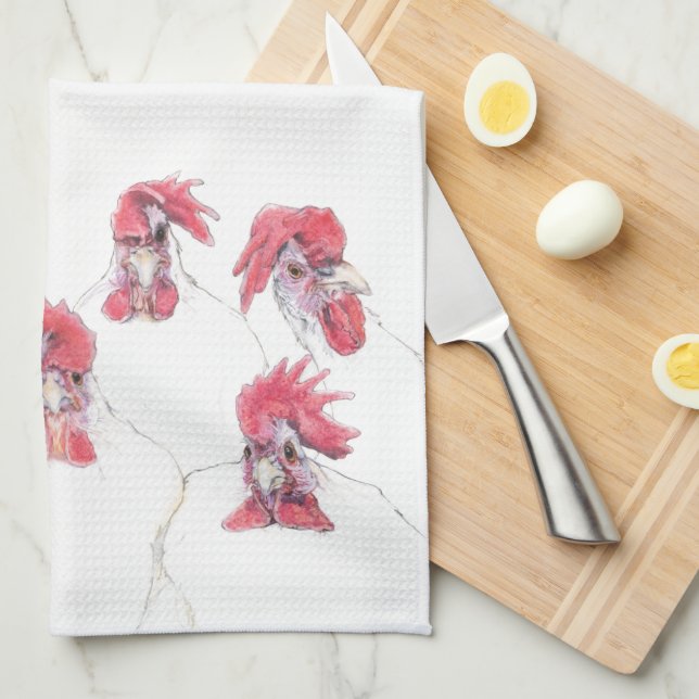 Comb Over For Chicken Dinner Kitchen Towel (Quarter Fold)