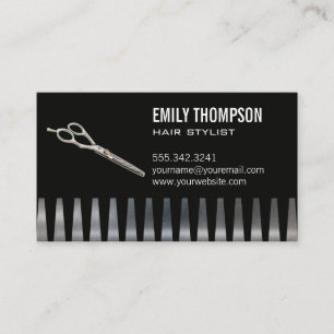 Comb Scissors Hair Stylist Business Card