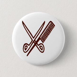 Comb & Scissors - Hairdresser 2 Inch Round Button