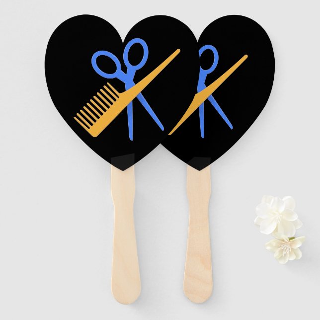 Comb scissors hand fan (Front and Back)