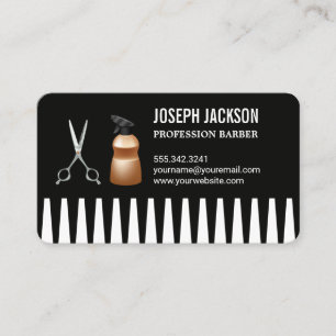 Comb   Spray Bottle and Scissors Business Card