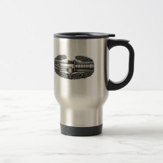 combat badge, IRAQ SERVICE, COMBAT VET! Travel Mug
