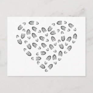 combat boot heart postcard