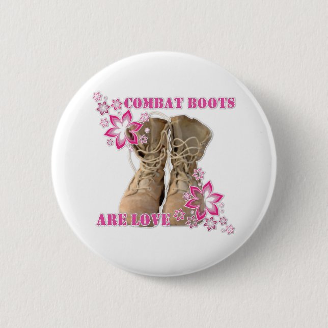 combat boots are love 2 inch round button (Front)