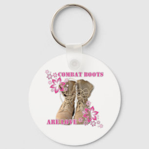 combat boots are love keychain