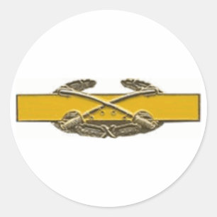 Combat Cavalry Badge Classic Round Sticker