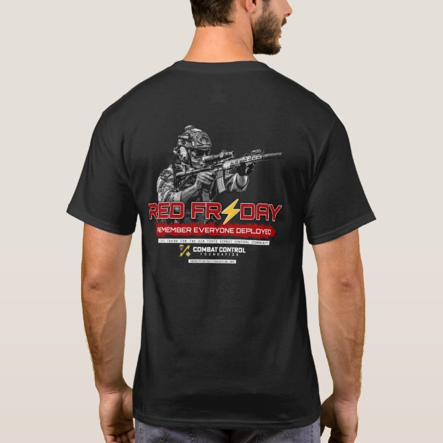 Combat Control. RED Friday. Wear Red.  T-Shirt (Back)