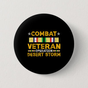 Combat Desert Storm Veteran Persian War Service Ri 2 Inch Round Button