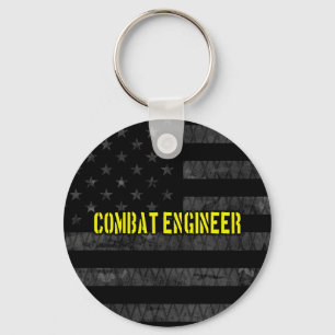 Combat Engineer Subdued American Flag Keychain