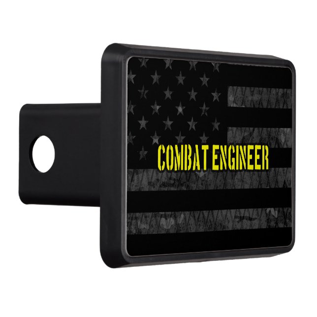 Combat Engineer Subdued American Flag Trailer Hitch Cover (Right)