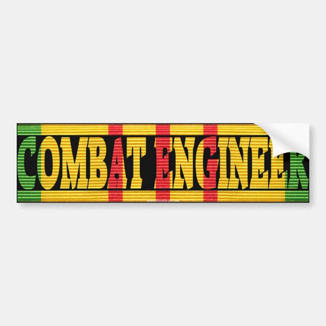 Combat Engineer Vietnam Service Medal Sticker (Front)