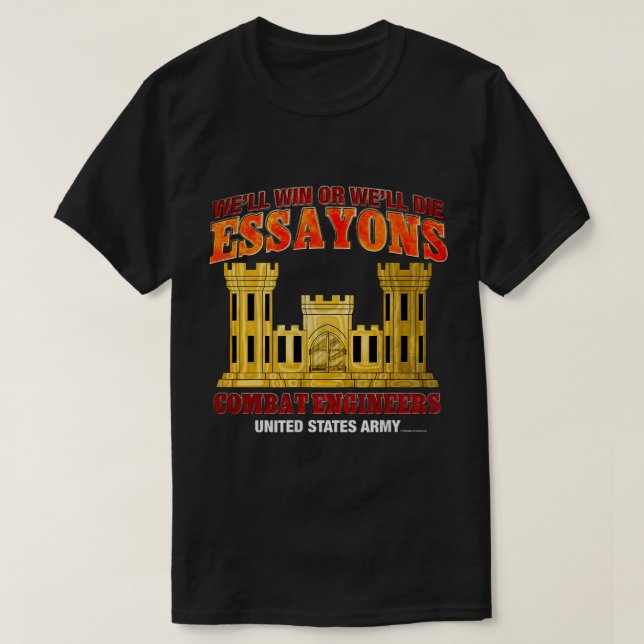 Combat Engineers Essayons T-Shirt (Design Front)