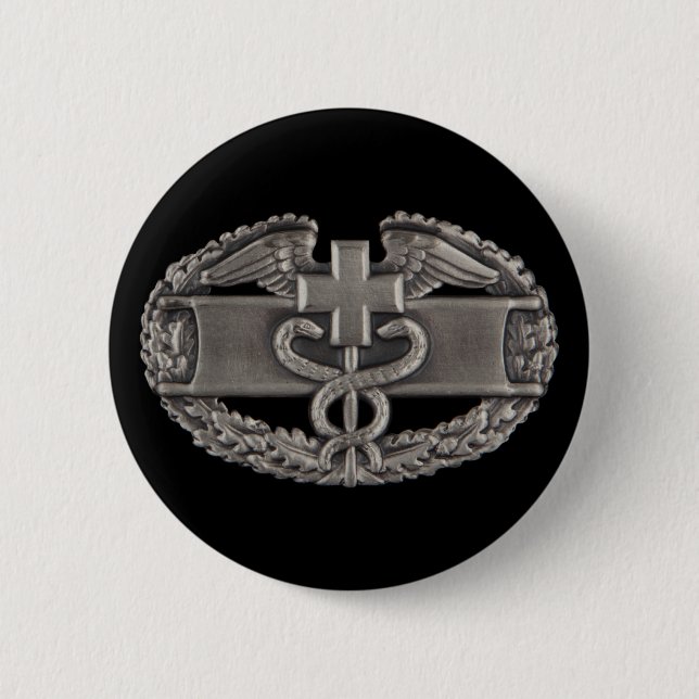 Combat Field Medical Badge (CFMB) 2 Inch Round Button (Front)