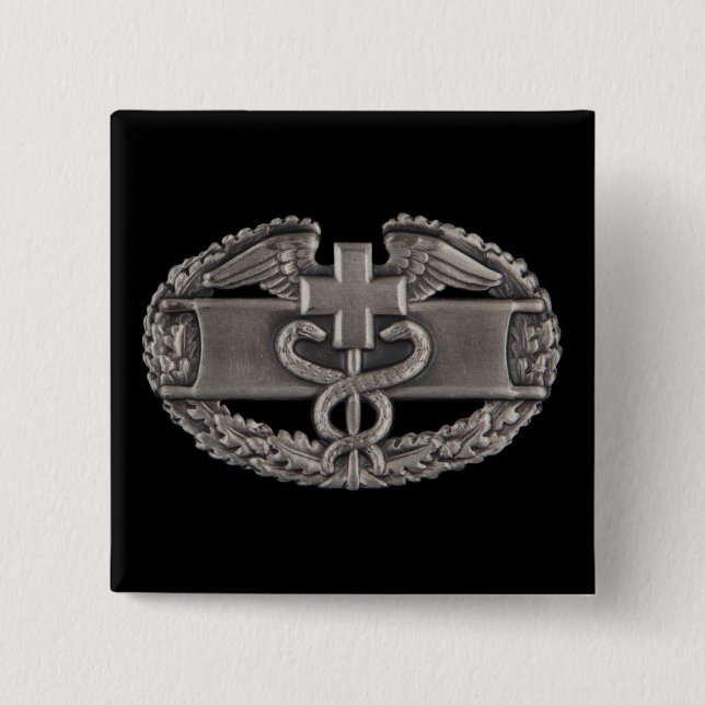 Combat Field Medical Badge (CFMB) 2 Inch Square Button (Front)