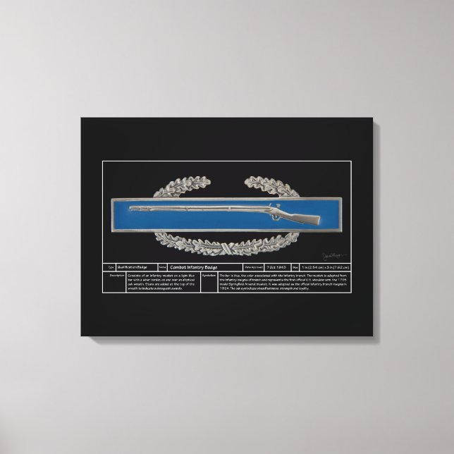 Combat Infantry Badge Technical Canvas Print (Front)