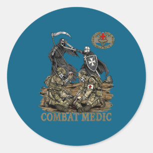 Combat Medic 68w Veteran Doc Classic Round Sticker