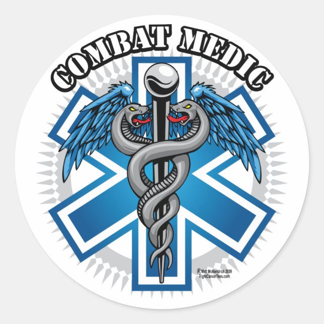 Combat Medic Classic Round Sticker (Front)