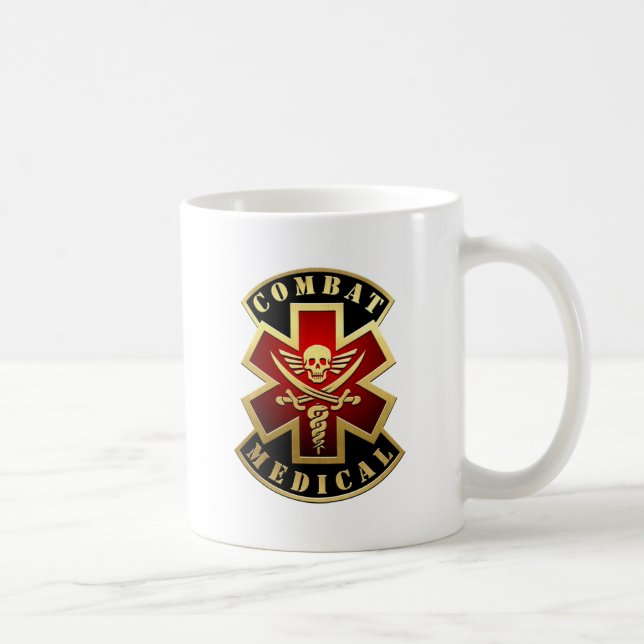 Combat Medical Skull & Swords Cross Patch Coffee Mug (Right)
