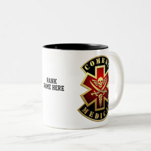 Combat Medical Skull & Swords Cross Patch Two-Tone Coffee Mug