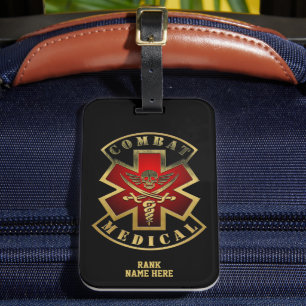 Combat Medical Skull & Swords Customizable Luggage Tag