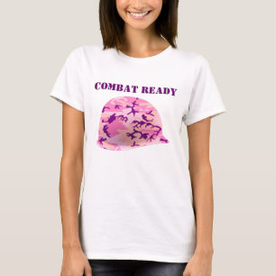 Combat Ready Pink Camouflage Helmet T-Shirt