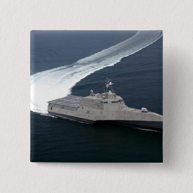 Combat ship Independence in the Gulf of Mexico 2 Inch Square Button (Front)