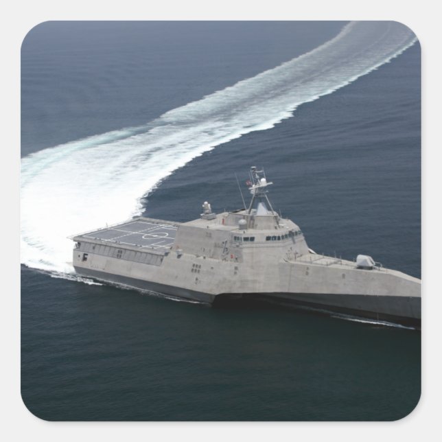 Combat ship Independence in the Gulf of Mexico Square Sticker (Front)