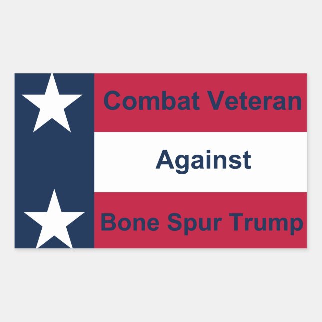 Combat Veteran Against Trump Sticker (Front)