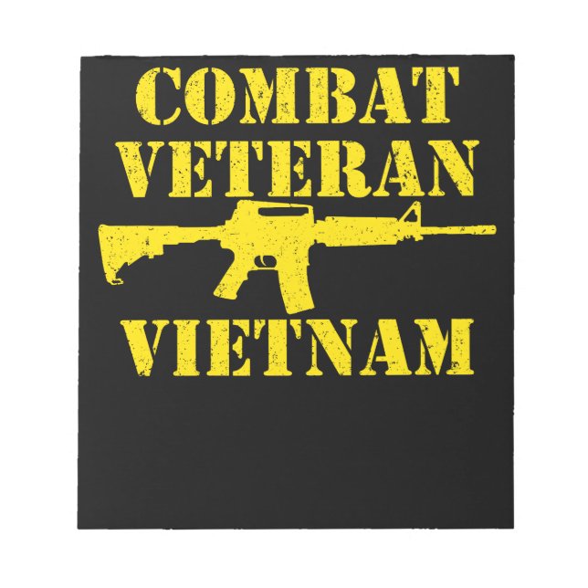 Combat Veteran Vietnam Proud Military Notepad (Front)