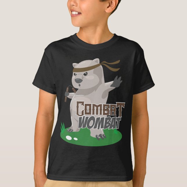 Combat Wombat - Funny Karate Wombat Martial Artist T-Shirt (Front)